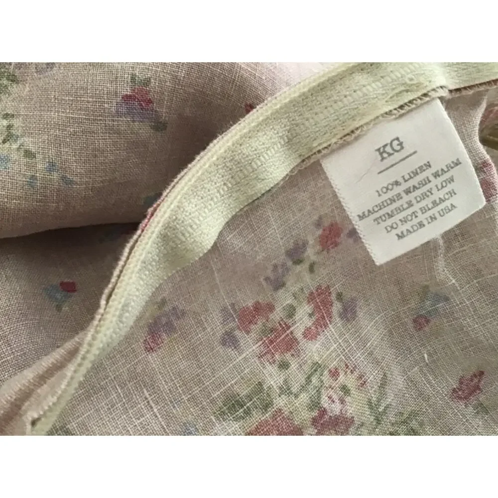 Rachel Ashwell Shabby Chic Couture Ditsy Lavender Linen Duvet KING roses RARE